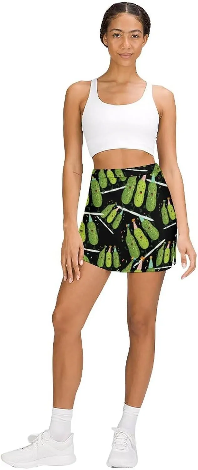Pickle Party Women's Skort Athletic Skirt Golf Skorts A-line Skirts with Built-in Shorts Pockets