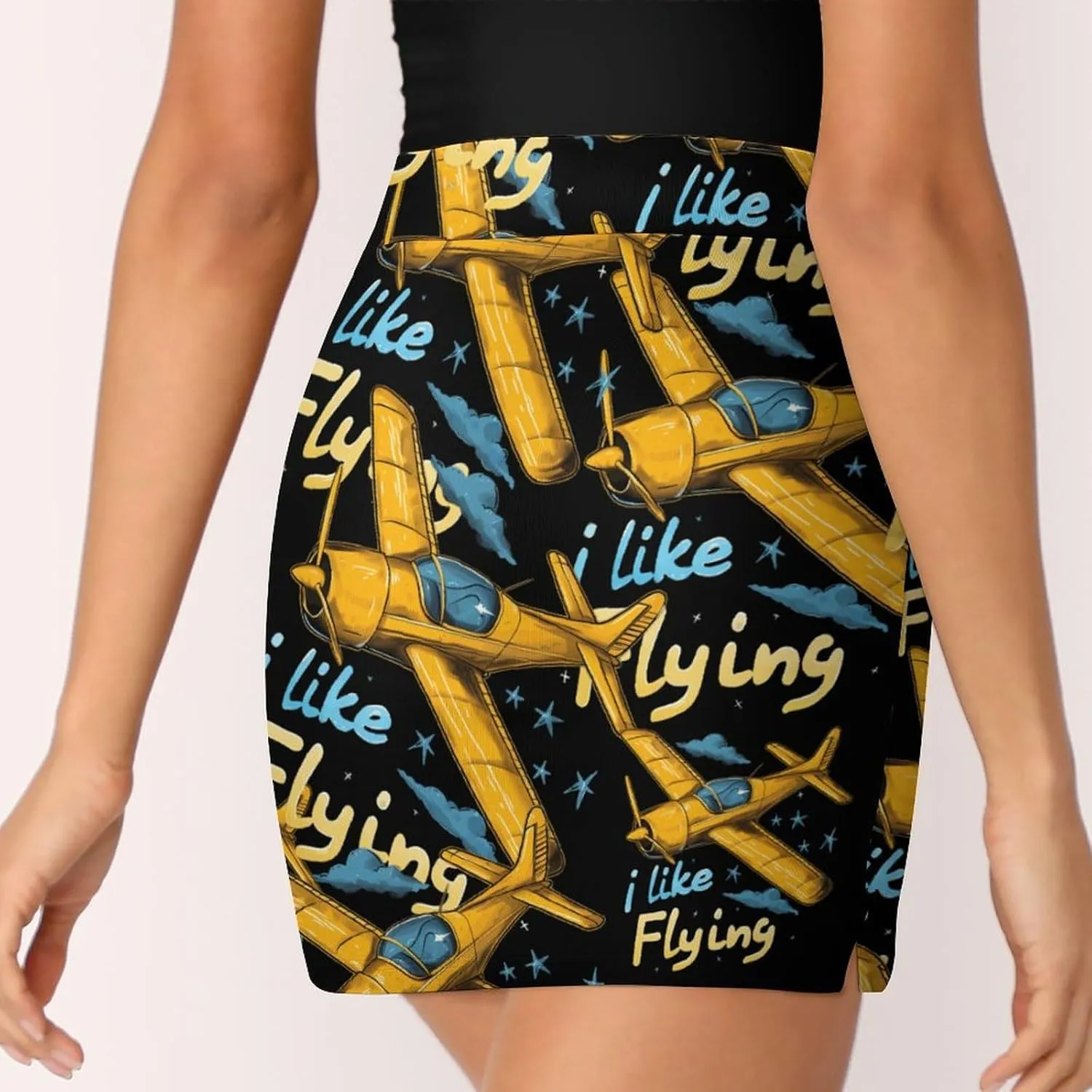 Pilot I Love Flying Plane Women's Skort Athletic Skirt Golf Skorts A-line Skirts with Built-in Shorts Pockets