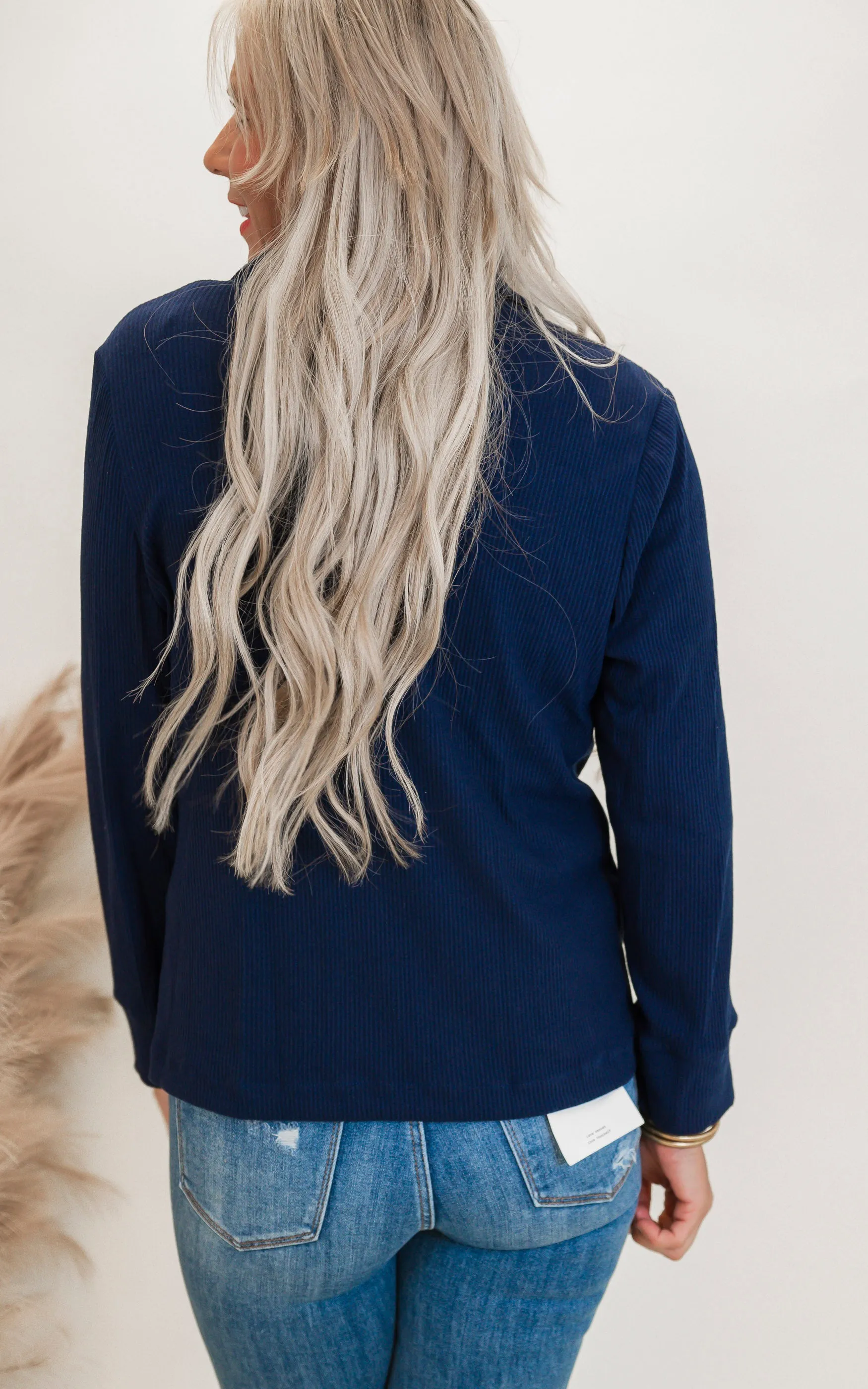 Placket Sleeve Knit Blazer - Final Sale
