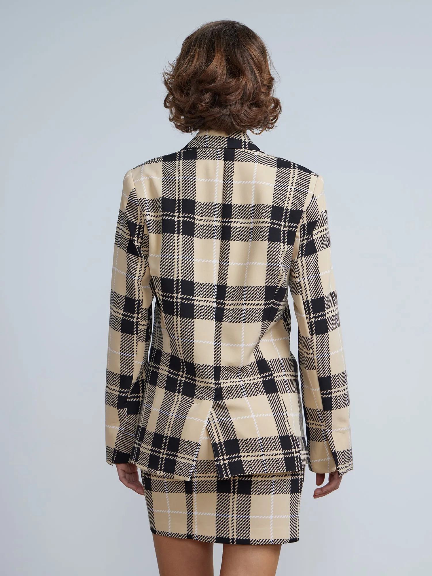 Plaid Double Breasted Blazer