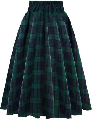 Plaid Printed Skirt Vintage High Waist Women Fashion Midi Skirt Pleated skirts for women trendy Harajuku Casual Summer