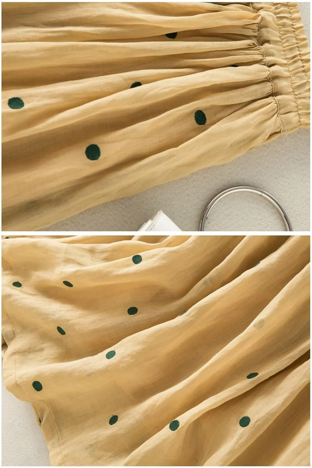 Polka Dot Tulle Skirts for Women 2025 Summer Drawstring High Waisted Elegant Flowy A-Line Swing Pleated Boho Midi Long Skirt
