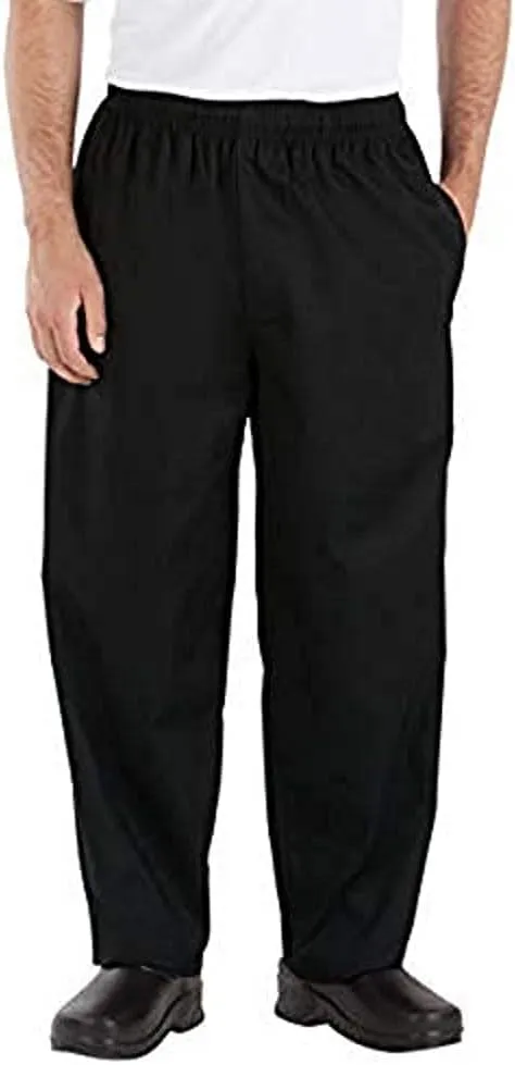 Poly Cotton Print Baggy Pants (Black, Medium)