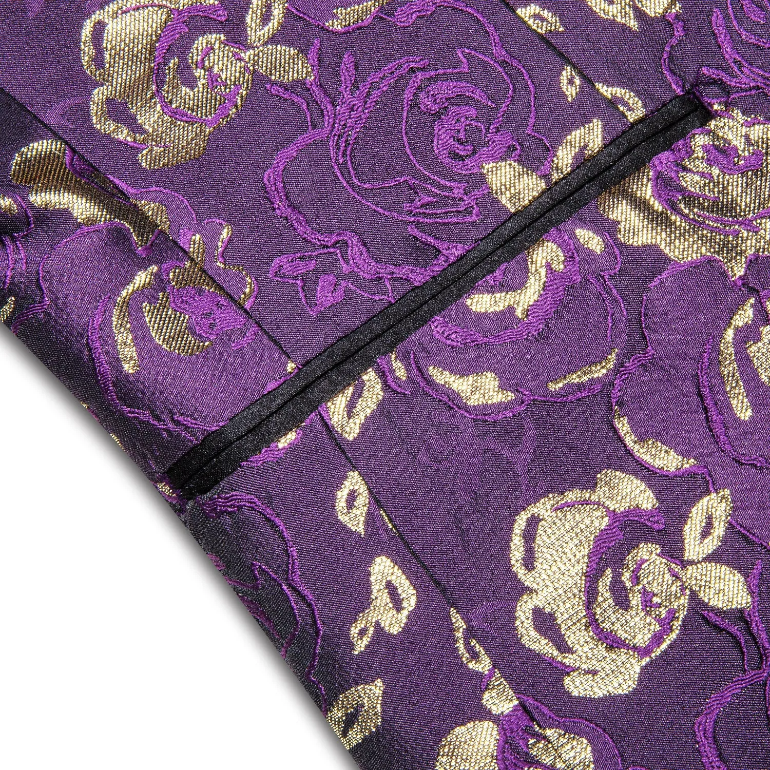 Purple Embroidered Floral Tuxedo Jacket