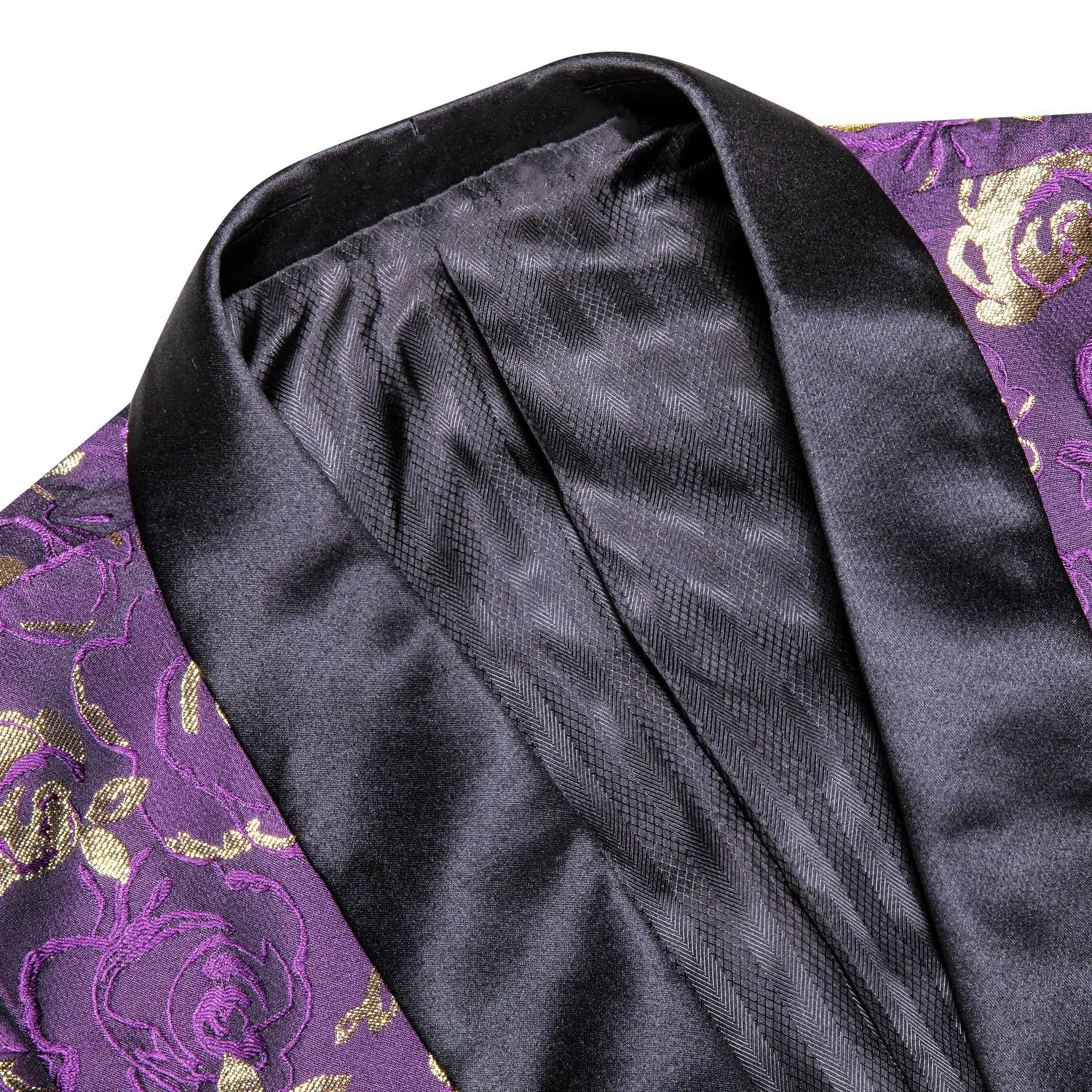 Purple Embroidered Floral Tuxedo Jacket