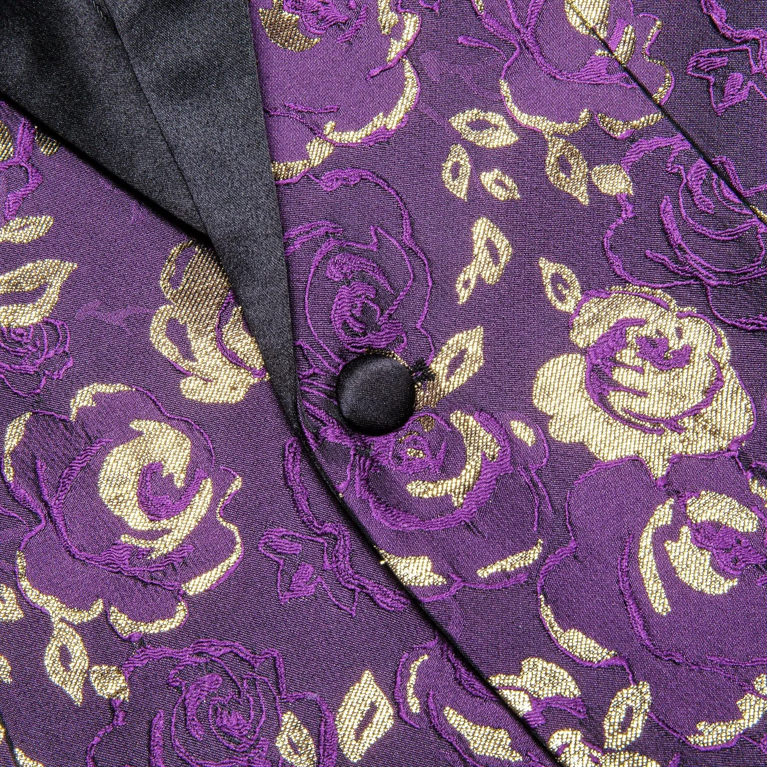 Purple Embroidered Floral Tuxedo Jacket
