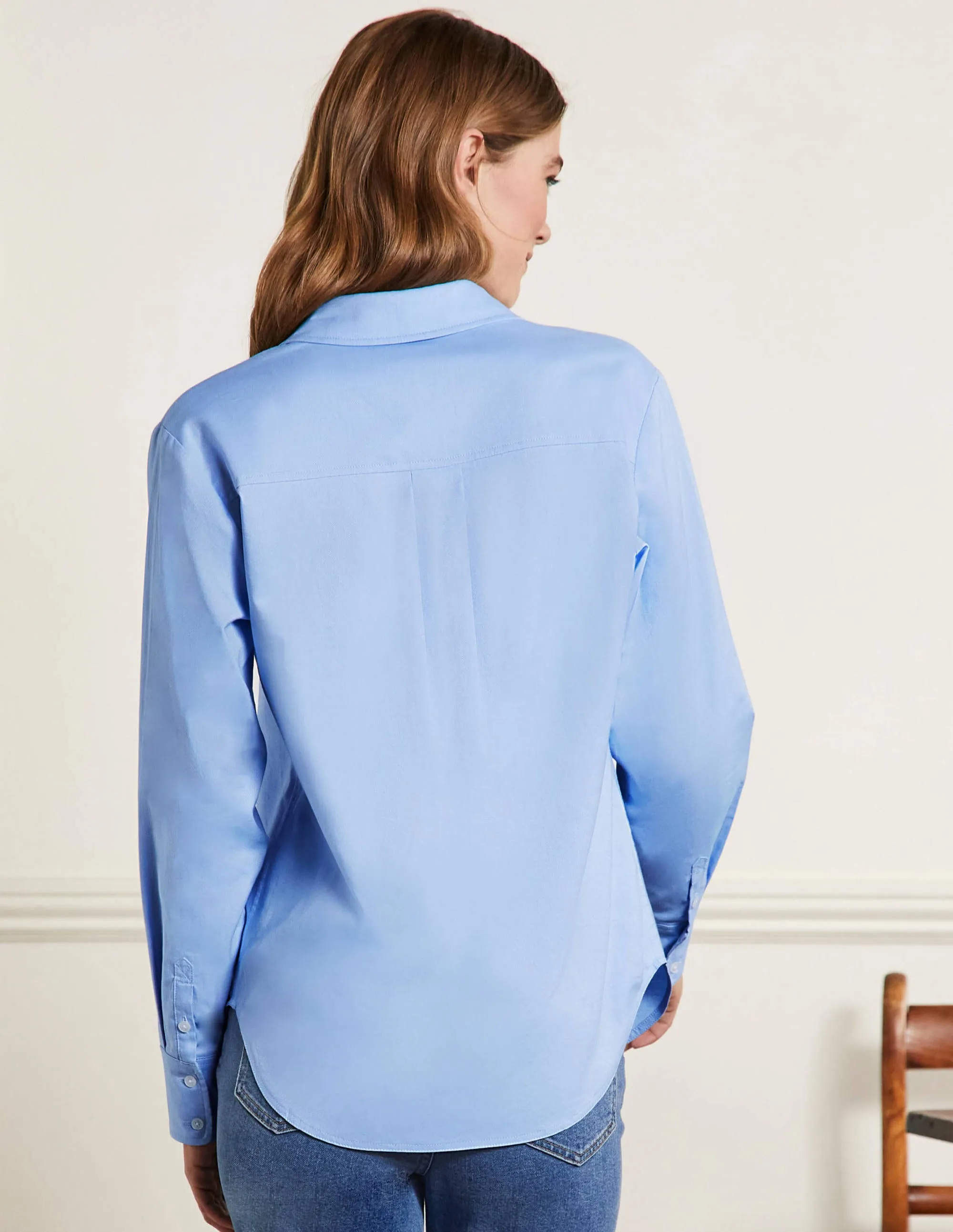 Relaxed Cotton Shirt-Blue Oxford