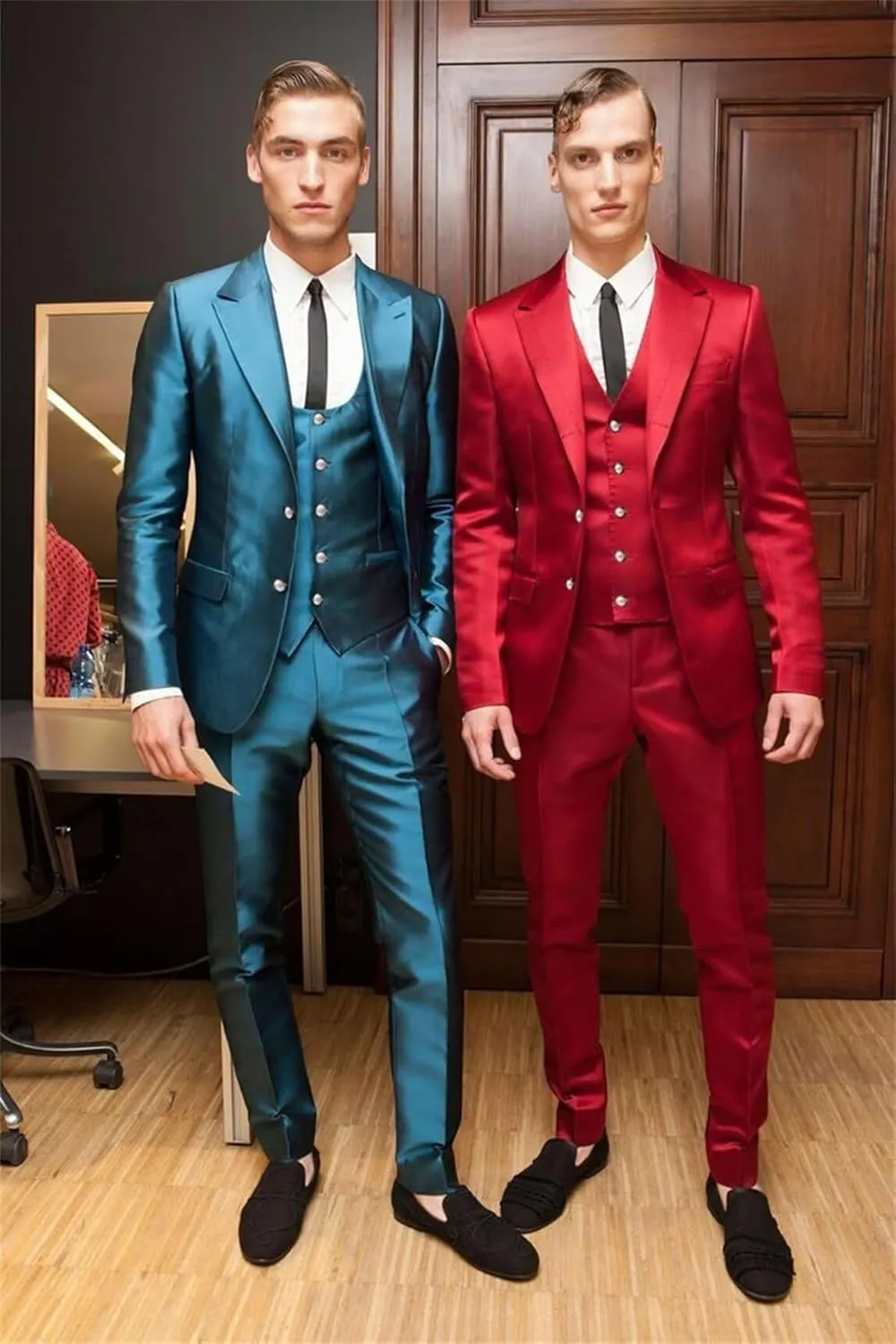 Satin Men Suits Slim Fit 3 Piece Suit for Men Formal Wedding Prom Suits Men Blazer Vest Pants Set