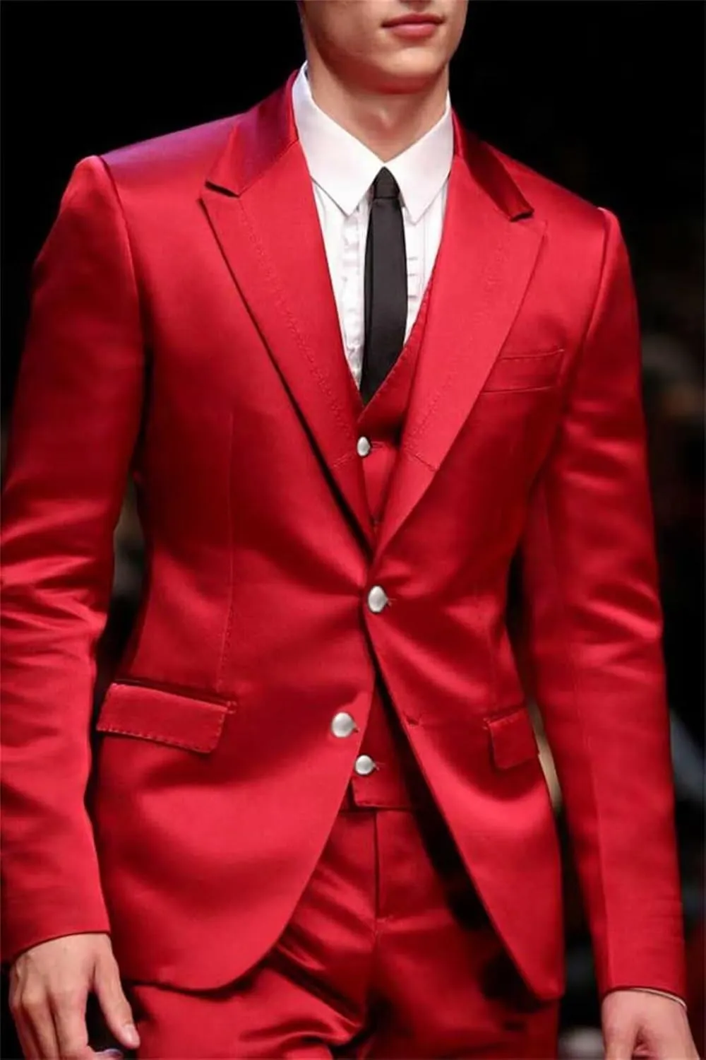 Satin Men Suits Slim Fit 3 Piece Suit for Men Formal Wedding Prom Suits Men Blazer Vest Pants Set