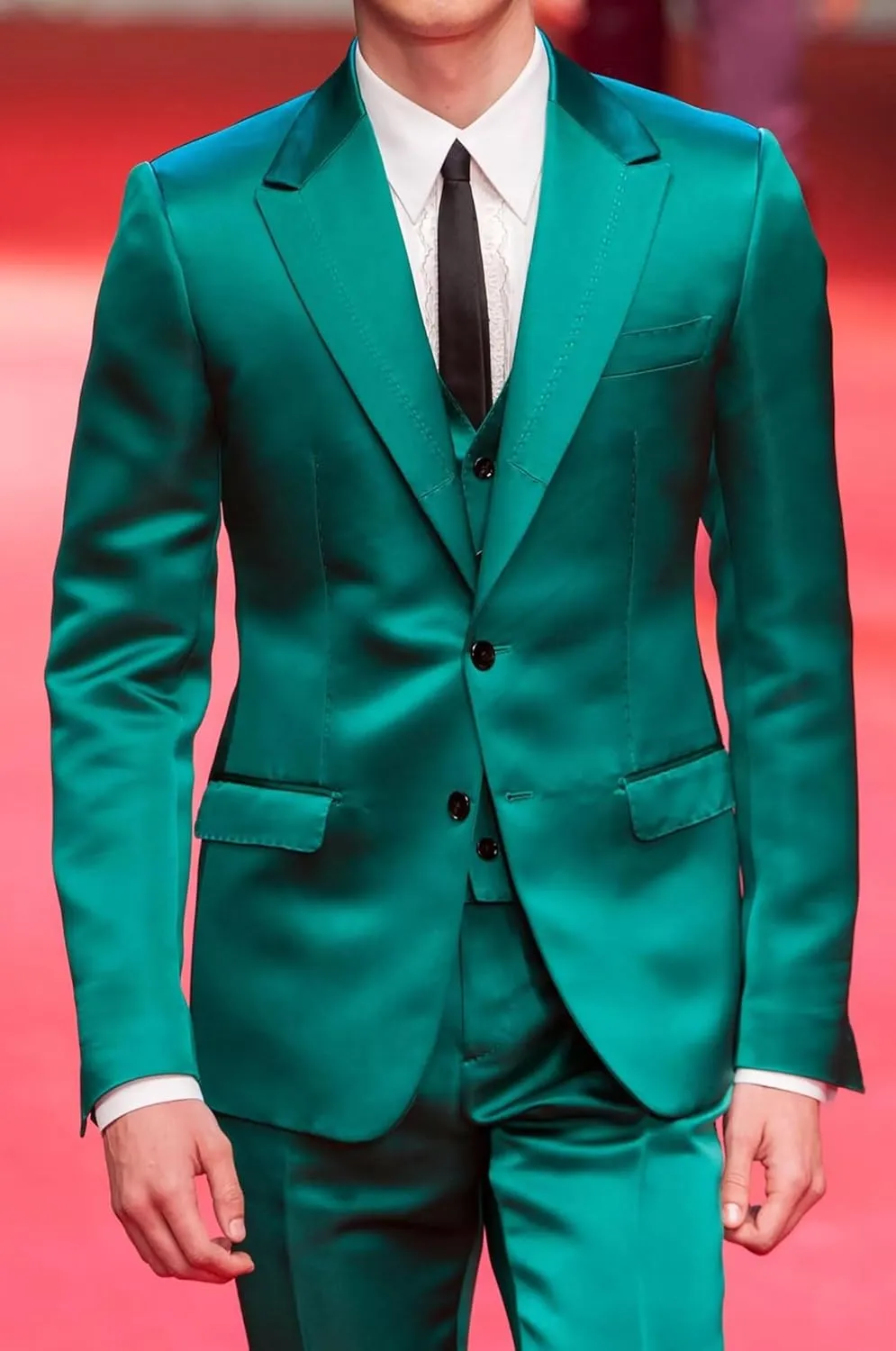 Satin Men Suits Slim Fit 3 Piece Suit for Men Formal Wedding Prom Suits Men Blazer Vest Pants Set
