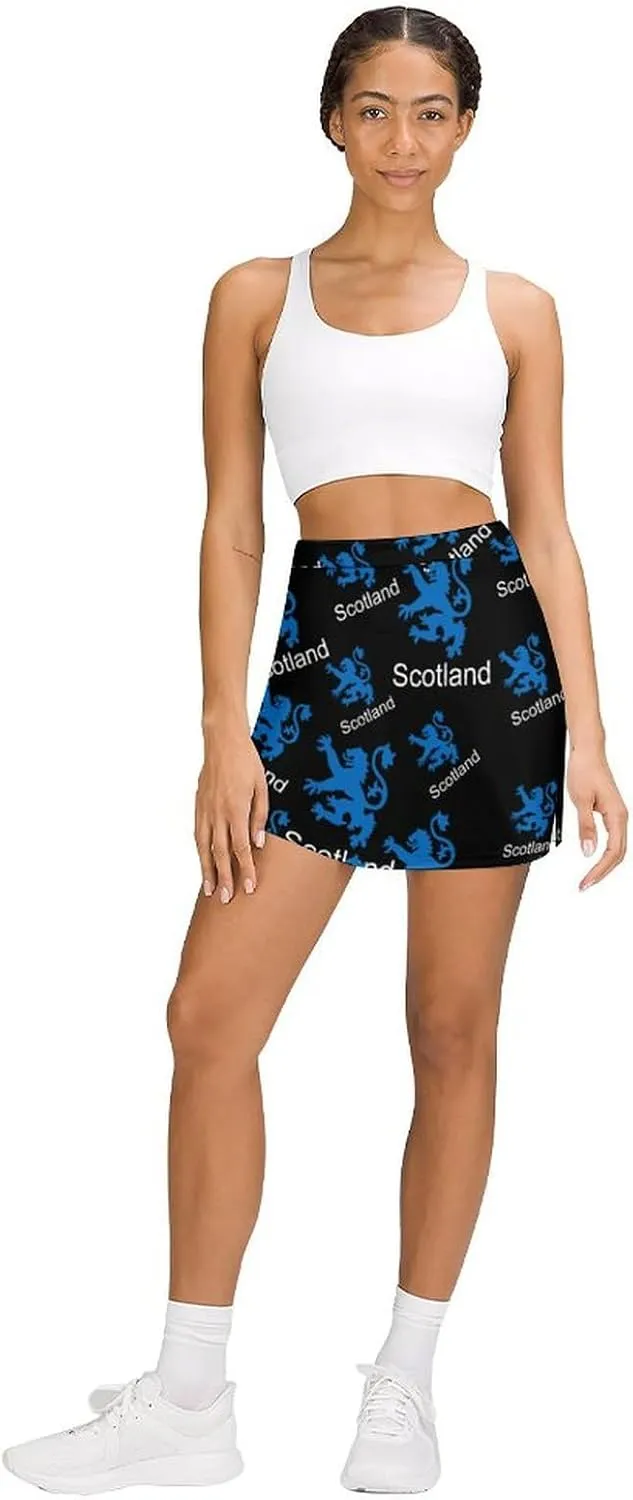 Scotland Lion Women's Skort Athletic Skirt Golf Skorts A-line Skirts with Built-in Shorts Pockets