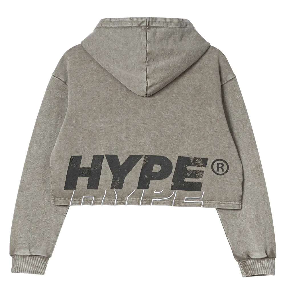 Signature Italic Crop Zip Hoodies
