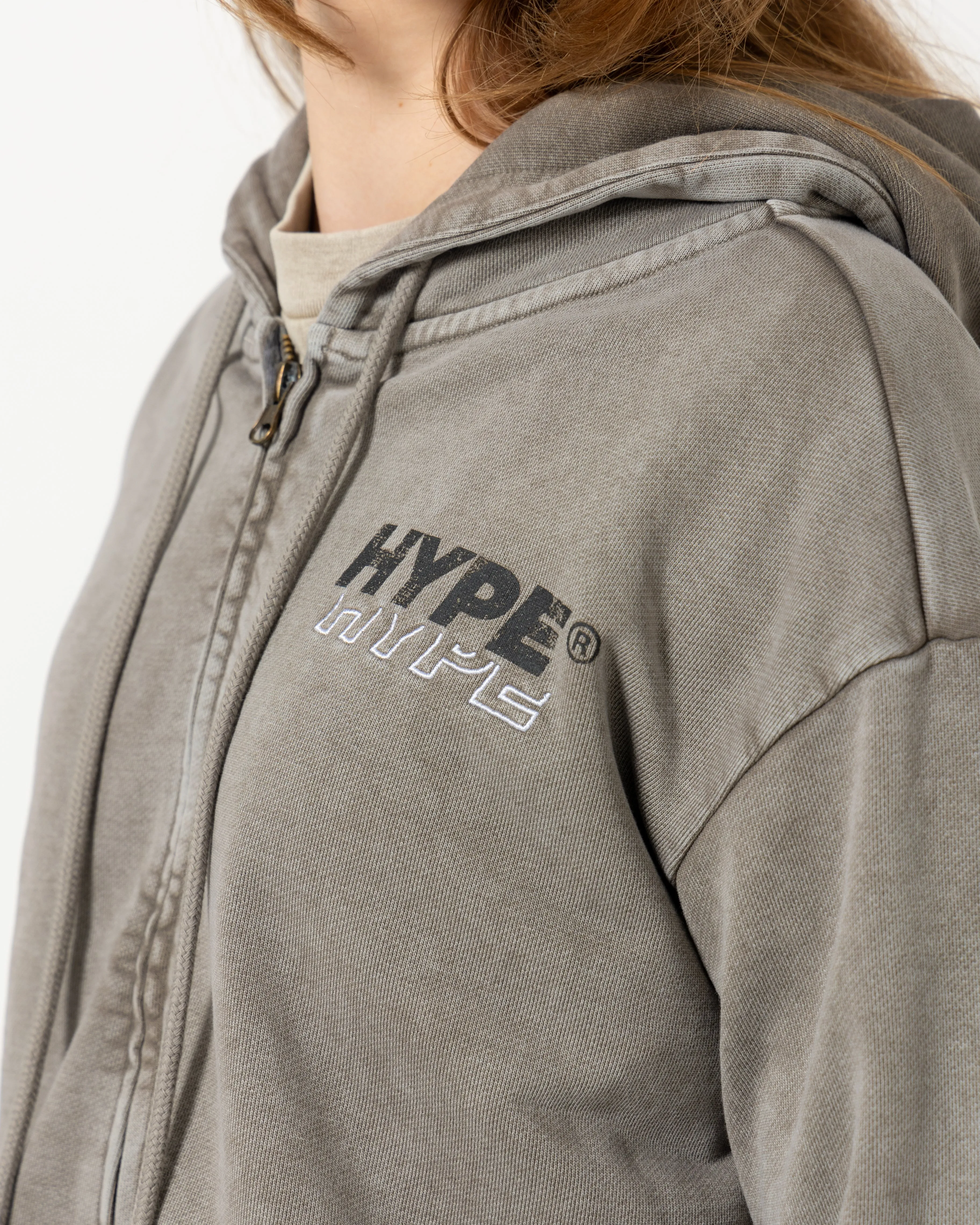 Signature Italic Crop Zip Hoodies