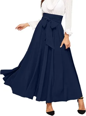 Skirts Black Women Bubble Long Skirt Y2k Flowy Swing a Line Maxi Skirt Cute Ruffle Pleated Midi Skirt