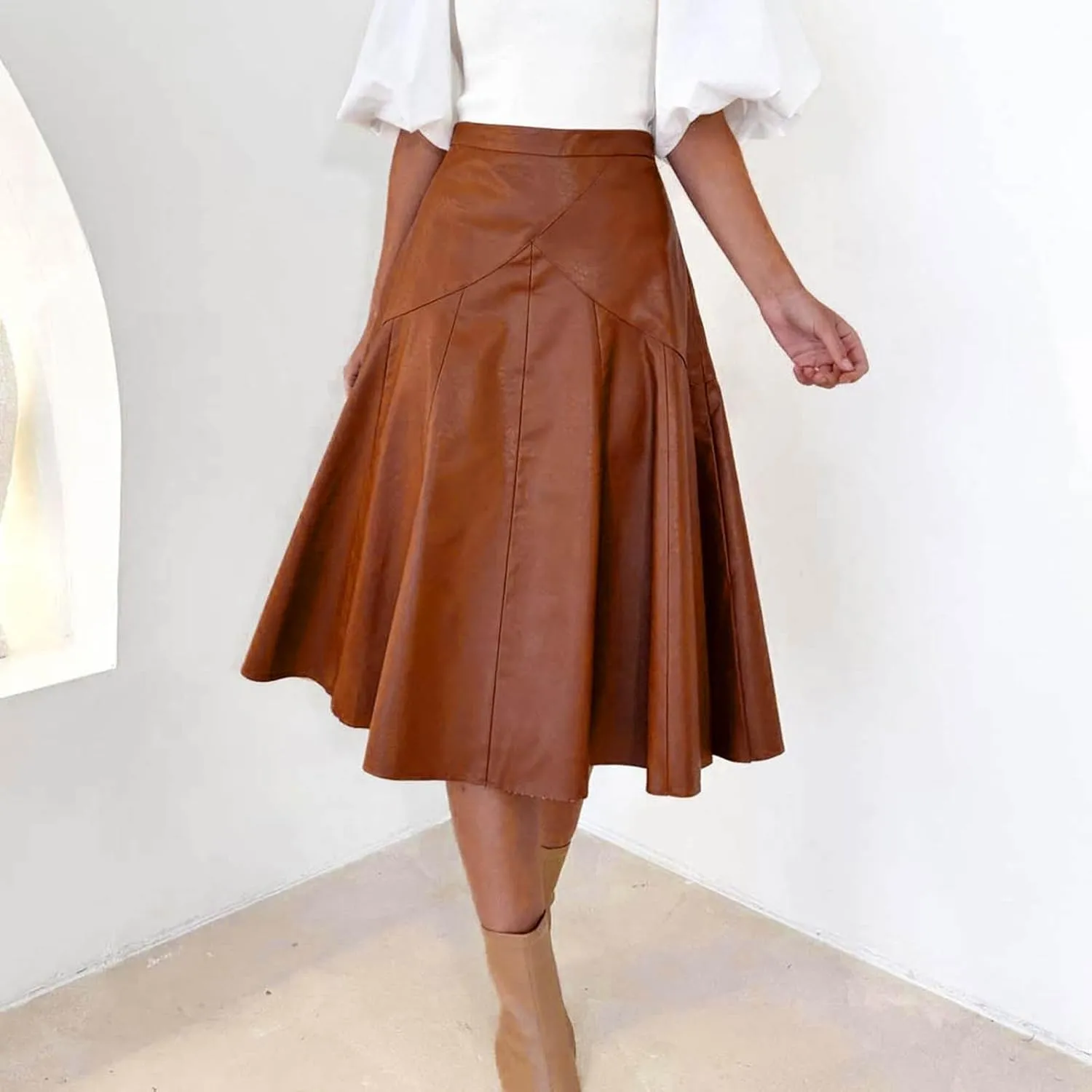 Skirts Women Women's Button Down Denim Skirt High Waisted Casual Loose Jean Midi Skirts with Pockets Pleated Skirt