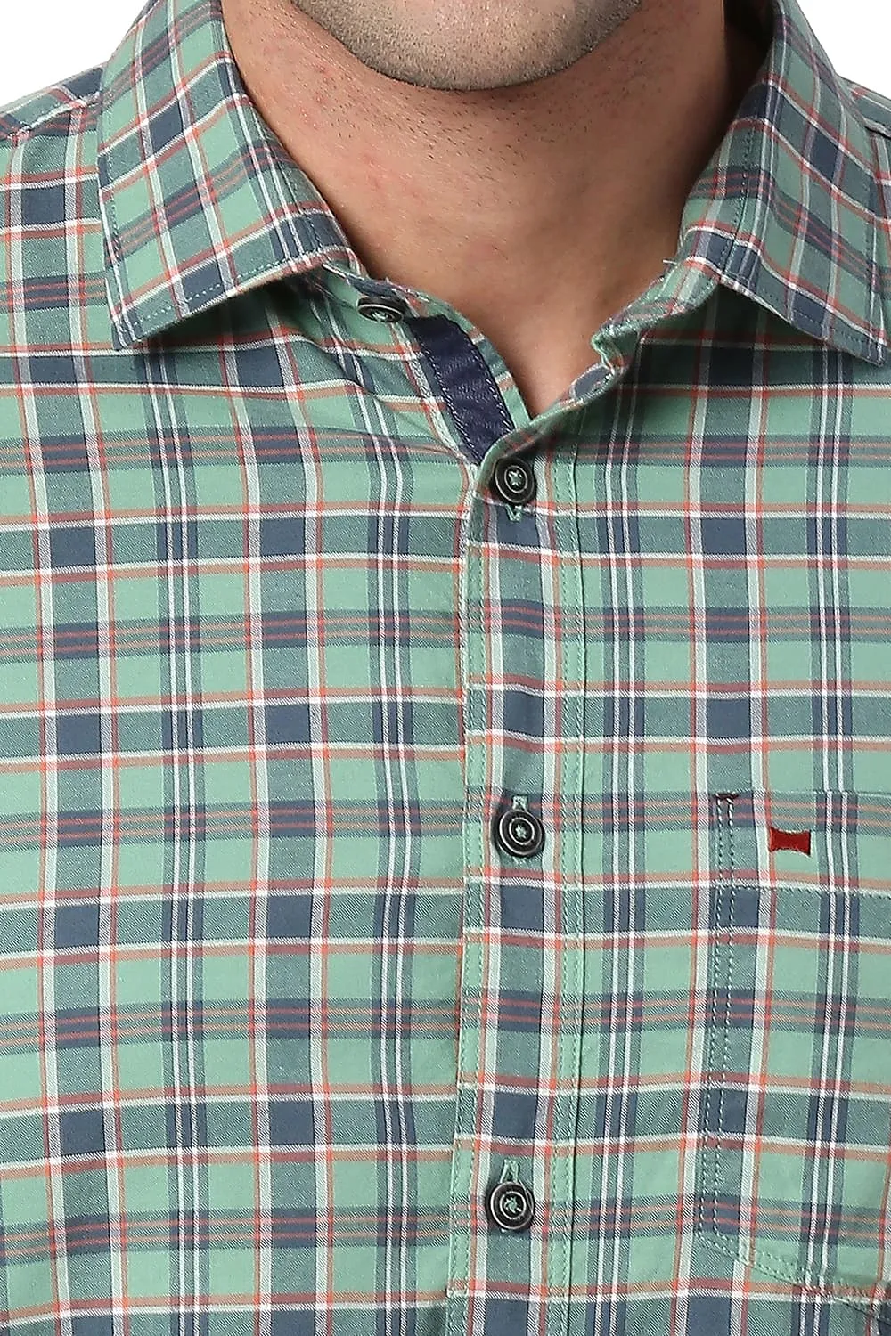 Slim Fit Cotton Oxford Checks Shirt
