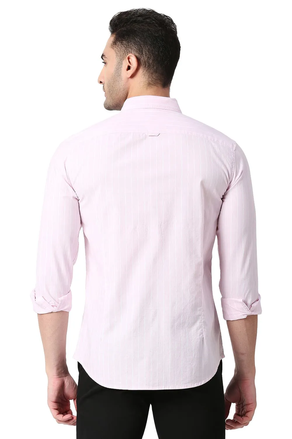 Slim Fit Cotton Oxford Stripe Shirt