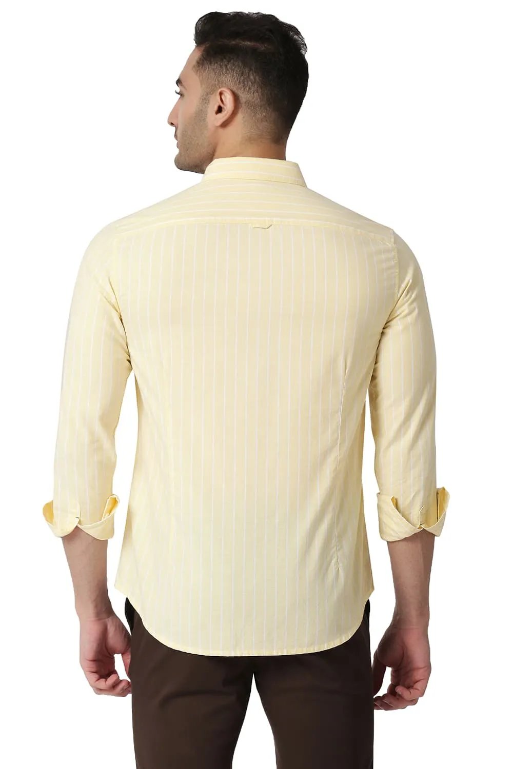 Slim Fit Cotton Oxford Stripe Shirt