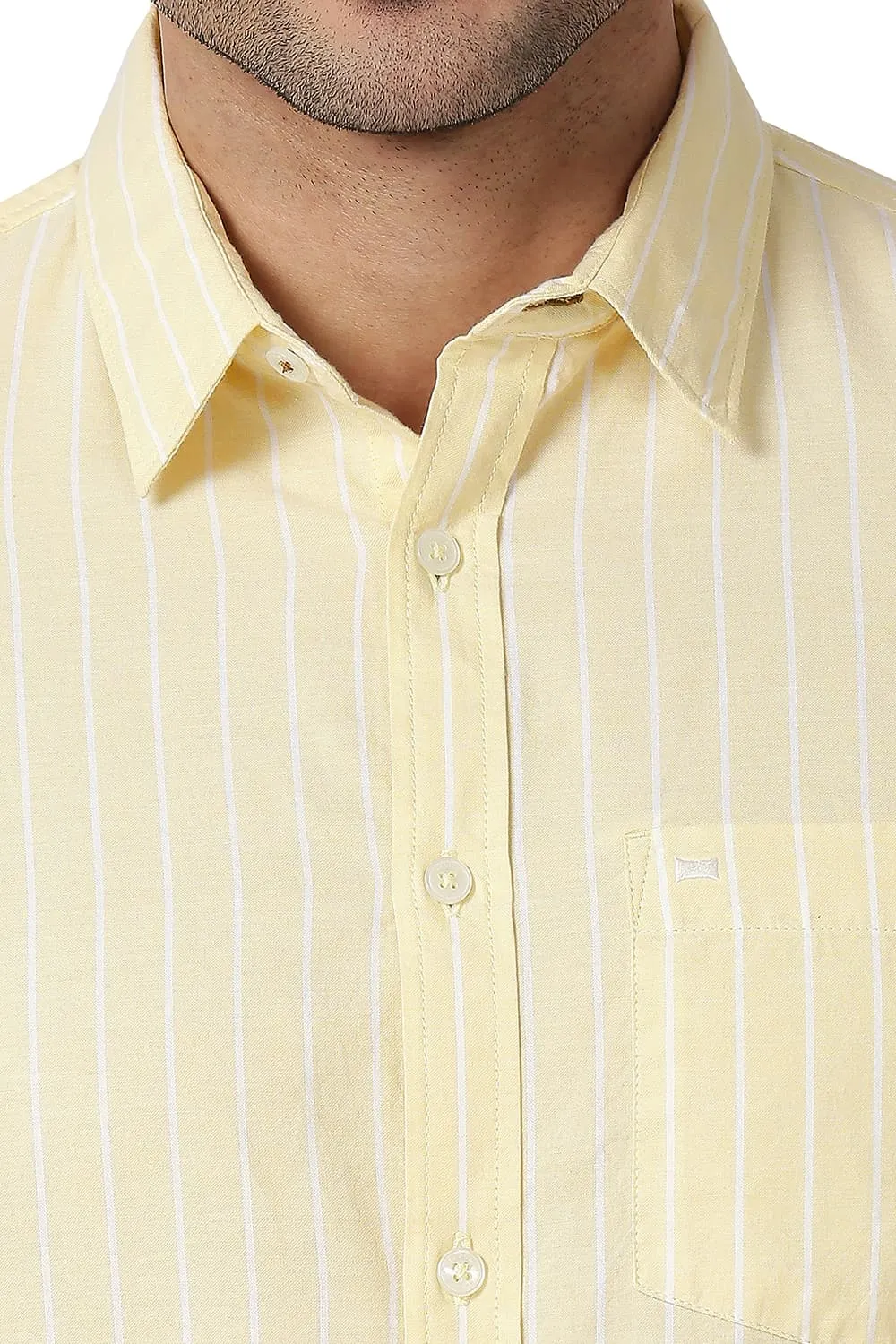 Slim Fit Cotton Oxford Stripe Shirt
