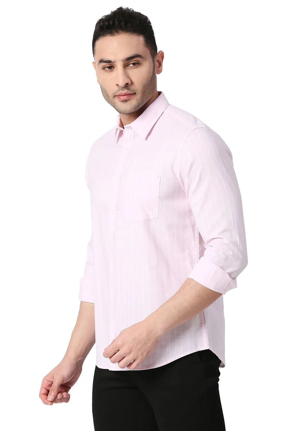Slim Fit Cotton Oxford Stripe Shirt