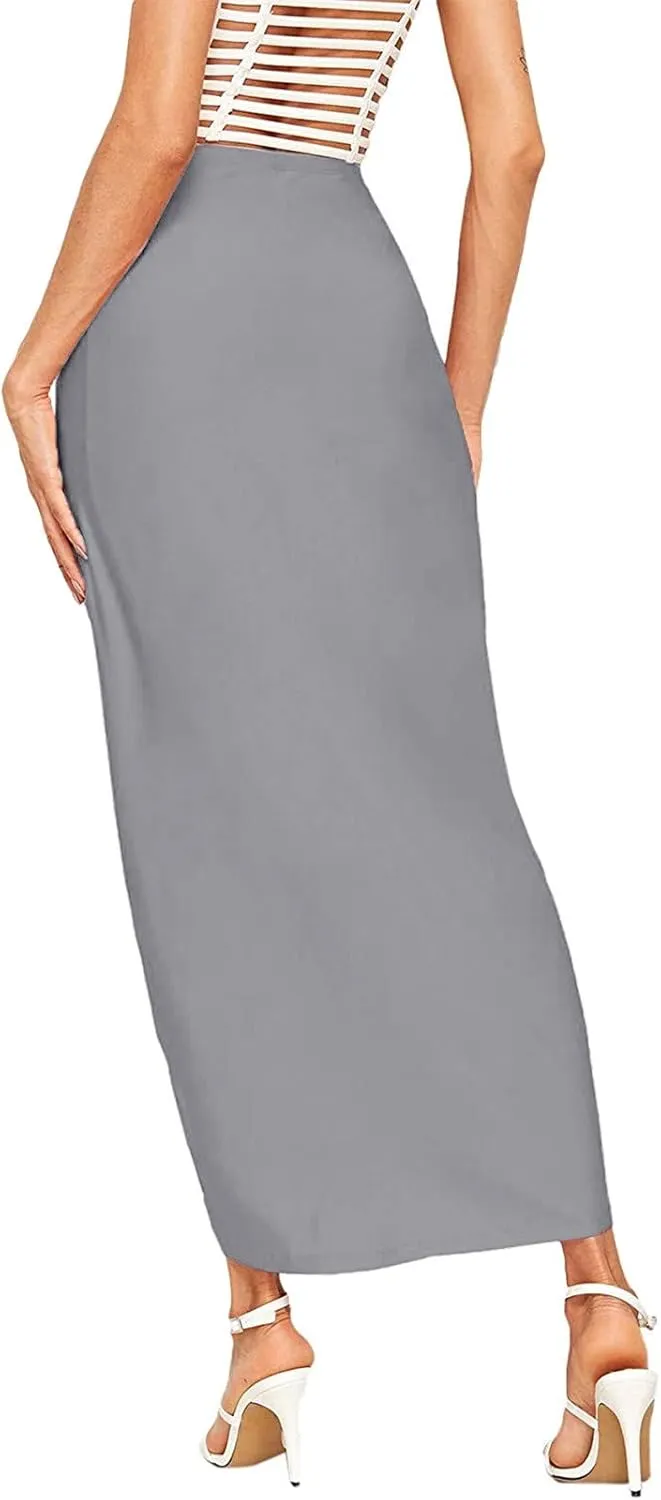 Split Athletic Skirt Asymmetrical Pleated Dress Solid Casual High Low Wrap Rise Summer Skirts for Women 2023 Modest