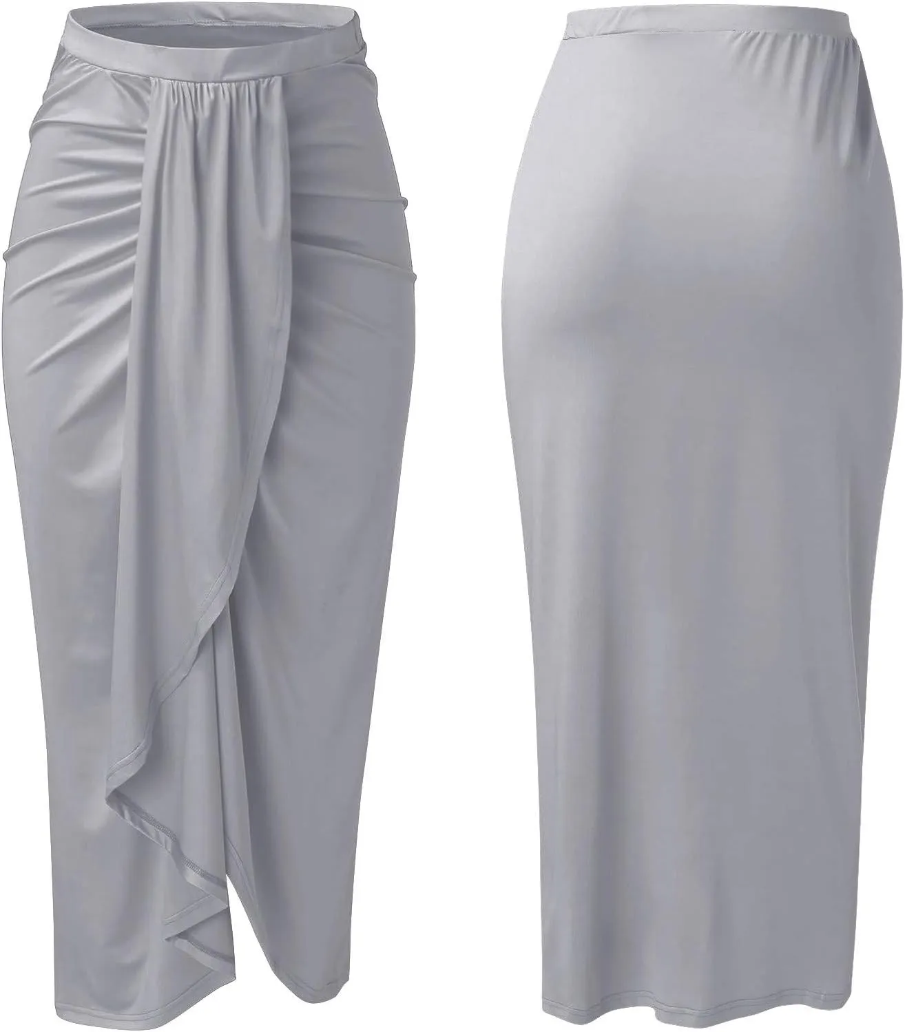 Split Athletic Skirt Asymmetrical Pleated Dress Solid Casual High Low Wrap Rise Summer Skirts for Women 2023 Modest