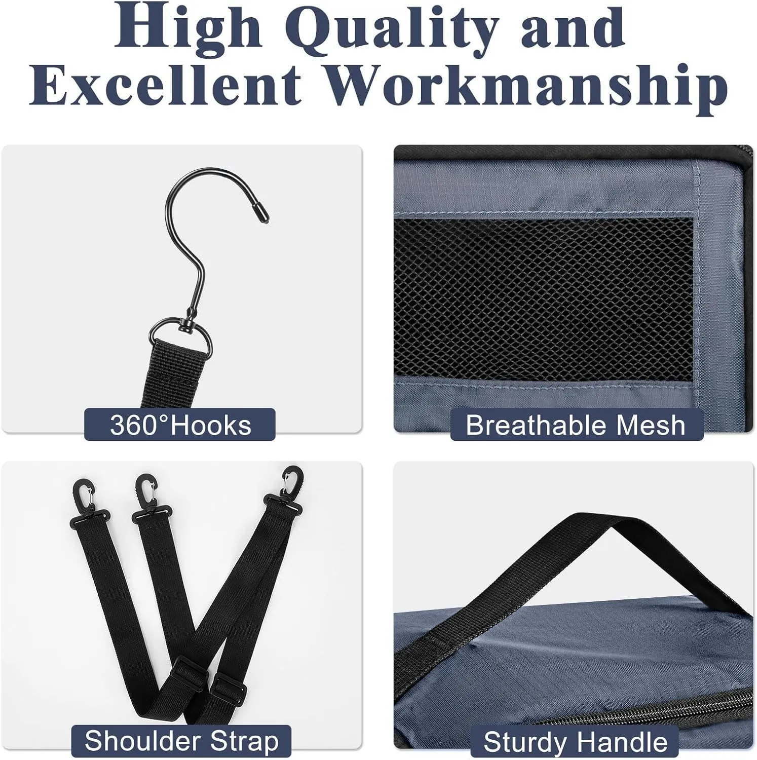 Suitcase Organizer, Carry on Closet Luggage Organizers Accessories for Travel, Foldable and Hangable Portable Hanging Travel Shelves with a Shoulder Strap to Use As a Travel Backpack Small, Gray