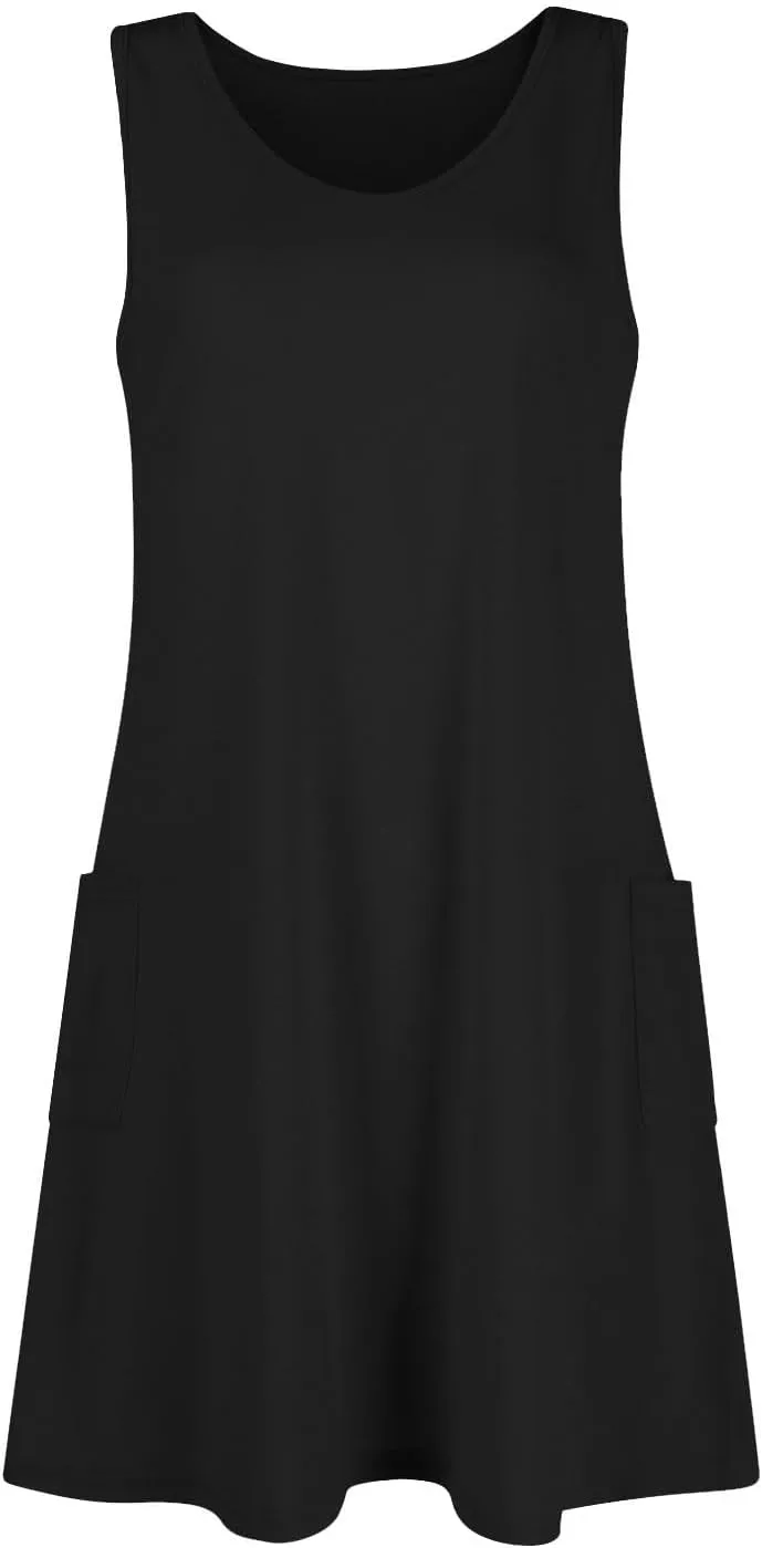 Summer Dresses for Women 2025 Casual V Neck Sleeveless Sundresses Boho Tank Dress Beach Dresses with Pockets