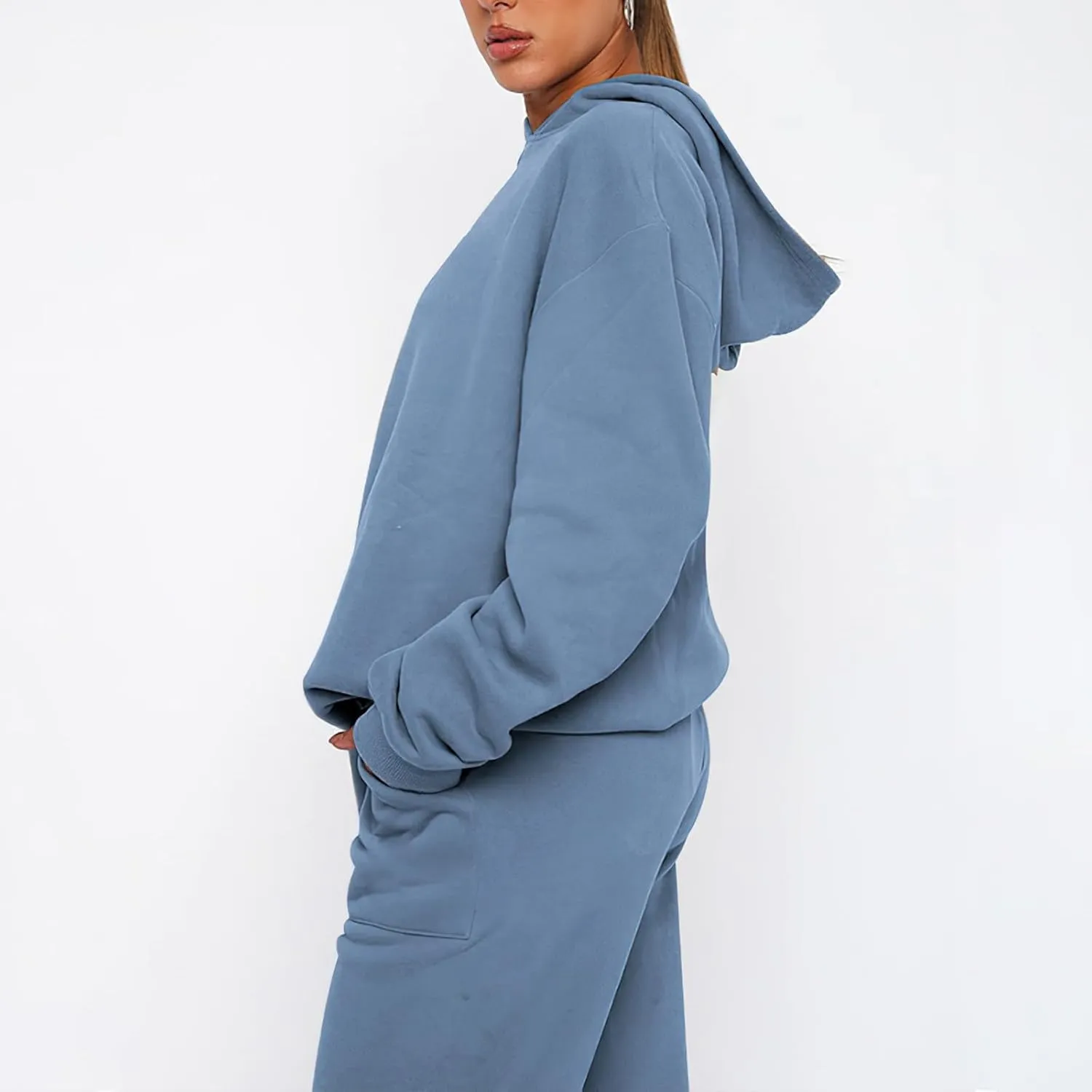 Sweatsuits for Women 2 Piece Outfits Fleece Oversized Hoodies and Sweatpants Jogger Winter Fall Tracksuit Set