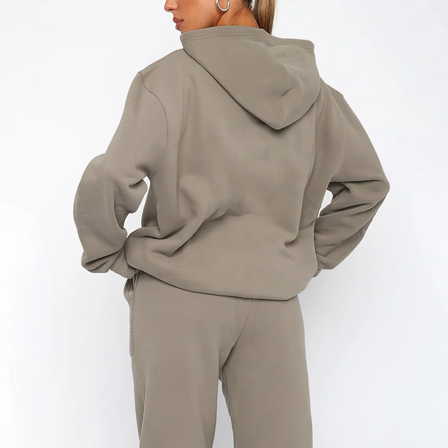 Sweatsuits for Women 2 Piece Outfits Fleece Oversized Hoodies and Sweatpants Jogger Winter Fall Tracksuit Set