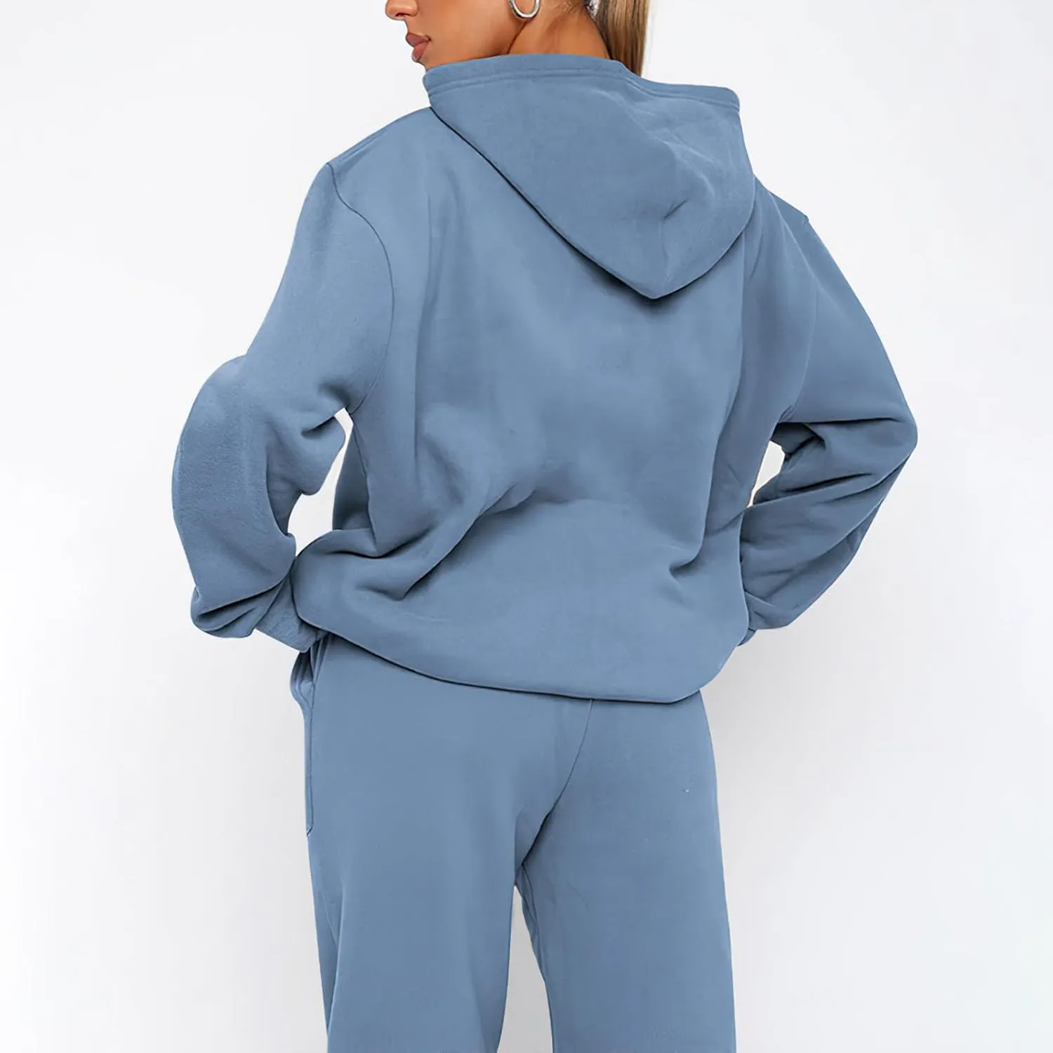 Sweatsuits for Women 2 Piece Outfits Fleece Oversized Hoodies and Sweatpants Jogger Winter Fall Tracksuit Set