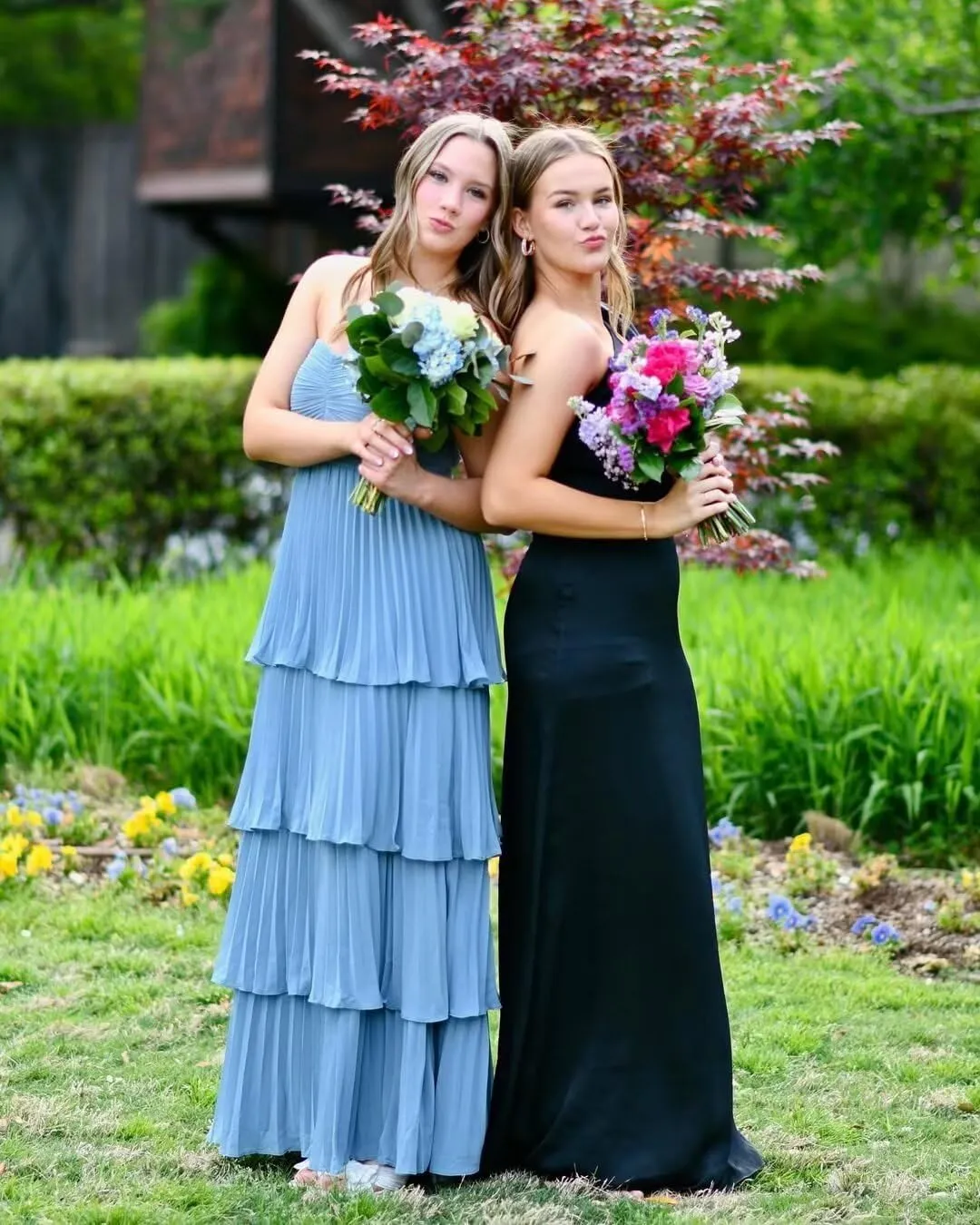 Tiered Floral Prom Dresses 2025 Long Strapless Ruffle Chiffon Formal Evening Gown