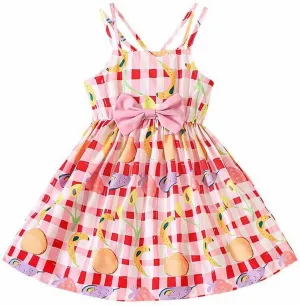 Toddler Girls Summer Flower Dress Cute Floral Smocked Midi Dresses Sleeveless Straps Ruffle Outfit for Little Girl