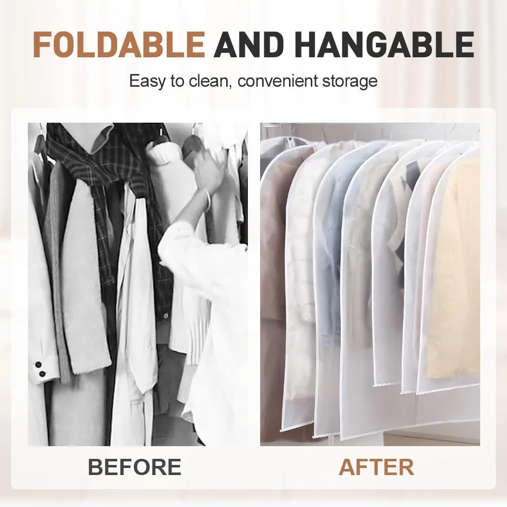 Translucent Garment Bags, 2025 New Clear Garment Bags for Home Storage, Lightweight Clothes Covers for Closet Organization, Durable Shirt Storage Bags for Travel (60x100cm)