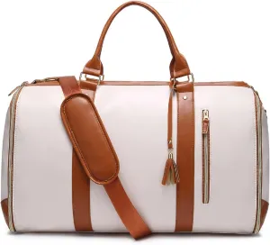 Travelher Foldable Clothing Bag, Tashlo Carry Bag, Tashlo Travel Bag, Garment Bag for Travel, Carry On Garment Bag, Large Capacity Multifunctional Storage Bag (Beige)