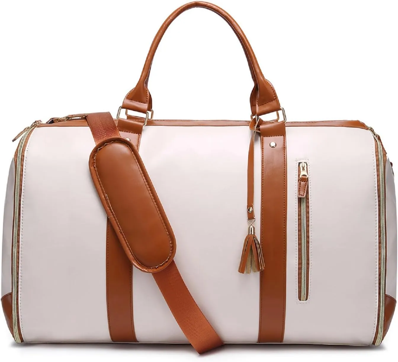 Travelher Foldable Clothing Bag, Tashlo Carry Bag, Tashlo Travel Bag, Garment Bag for Travel, Carry On Garment Bag, Large Capacity Multifunctional Storage Bag (Beige)