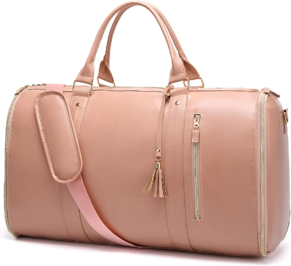 Travelher Foldable Clothing Bag, Tashlo Carry Bag, Tashlo Travel Bag, Garment Bag for Travel, Carry On Garment Bag, Large Capacity Multifunctional Storage Bag (Pink)