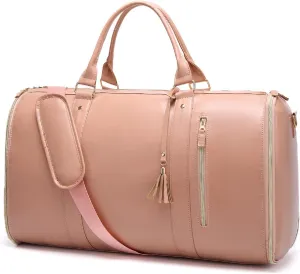 Travelher Foldable Clothing Bag, Tashlo Carry Bag, Tashlo Travel Bag, Garment Bag for Travel, Carry On Garment Bag, Large Capacity Multifunctional Storage Bag (Pink)