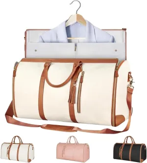 Travelher Foldable Clothing Bag, Zentotex Foldable Travel Bag, Convertible Foldable Carry on Garment Bags (Beige)