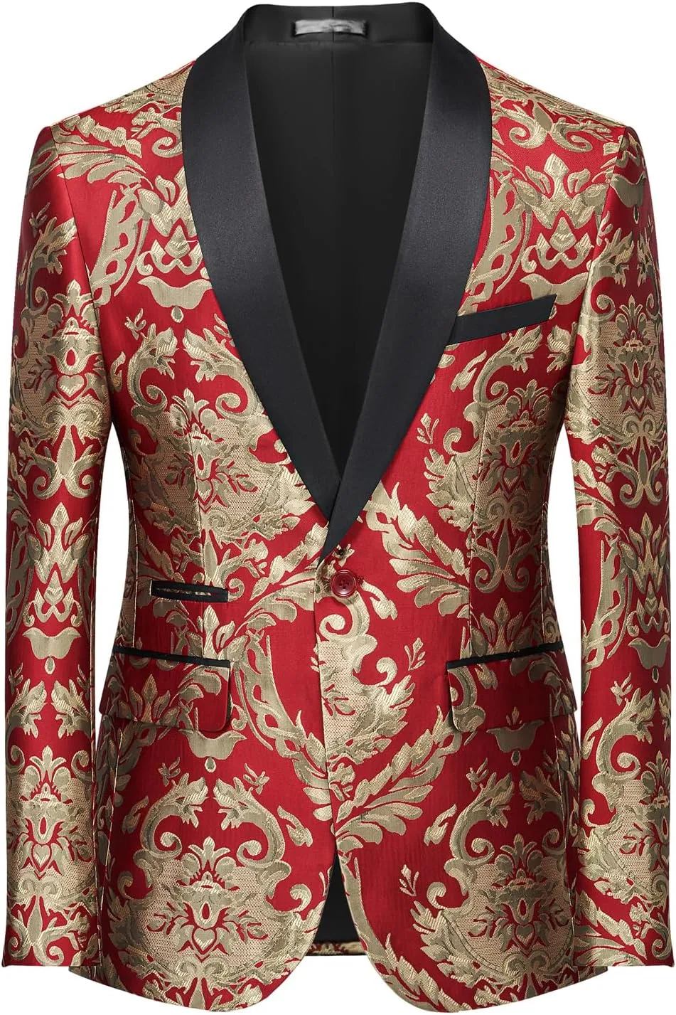 Tuxedo Suits for Men 2 Piece Regular Fit Suit Floral Blazer Jacket Waistcoat Pants Men Suit Set for Wedding Prom