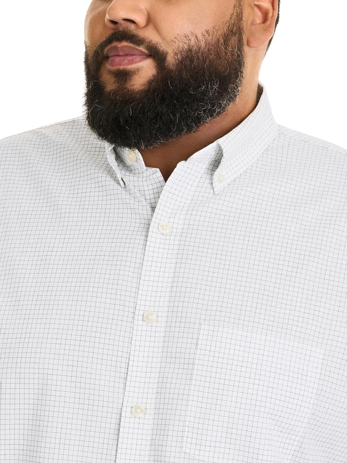 Van Heusen Men's Big and Tall Wrinkle Free Short Sleeve Button Down Check Shirt