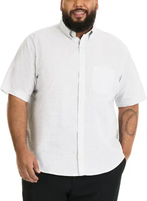 Van Heusen Men's Big and Tall Wrinkle Free Short Sleeve Button Down Check Shirt