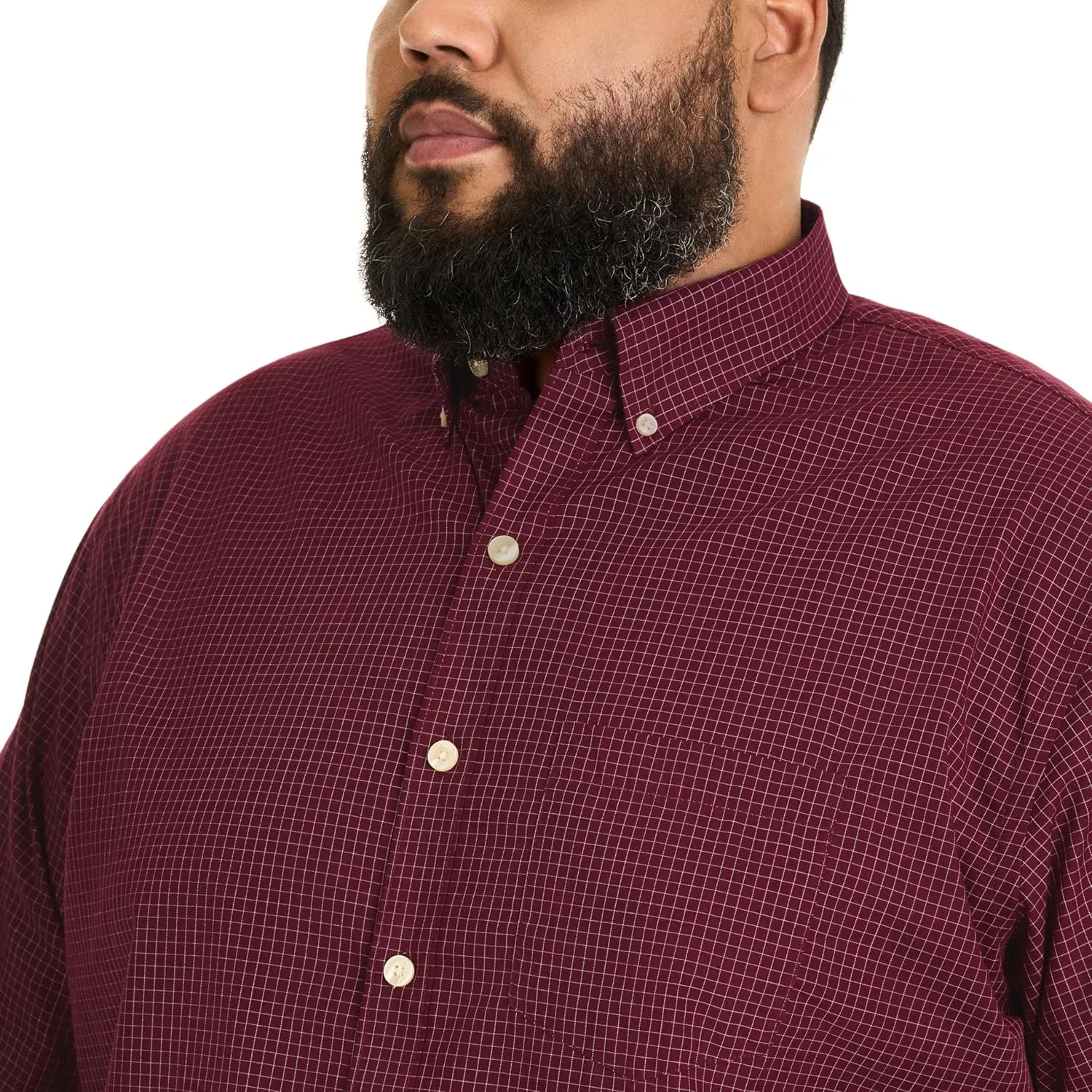 Van Heusen Men's Big and Tall Wrinkle Free Short Sleeve Button Down Check Shirt