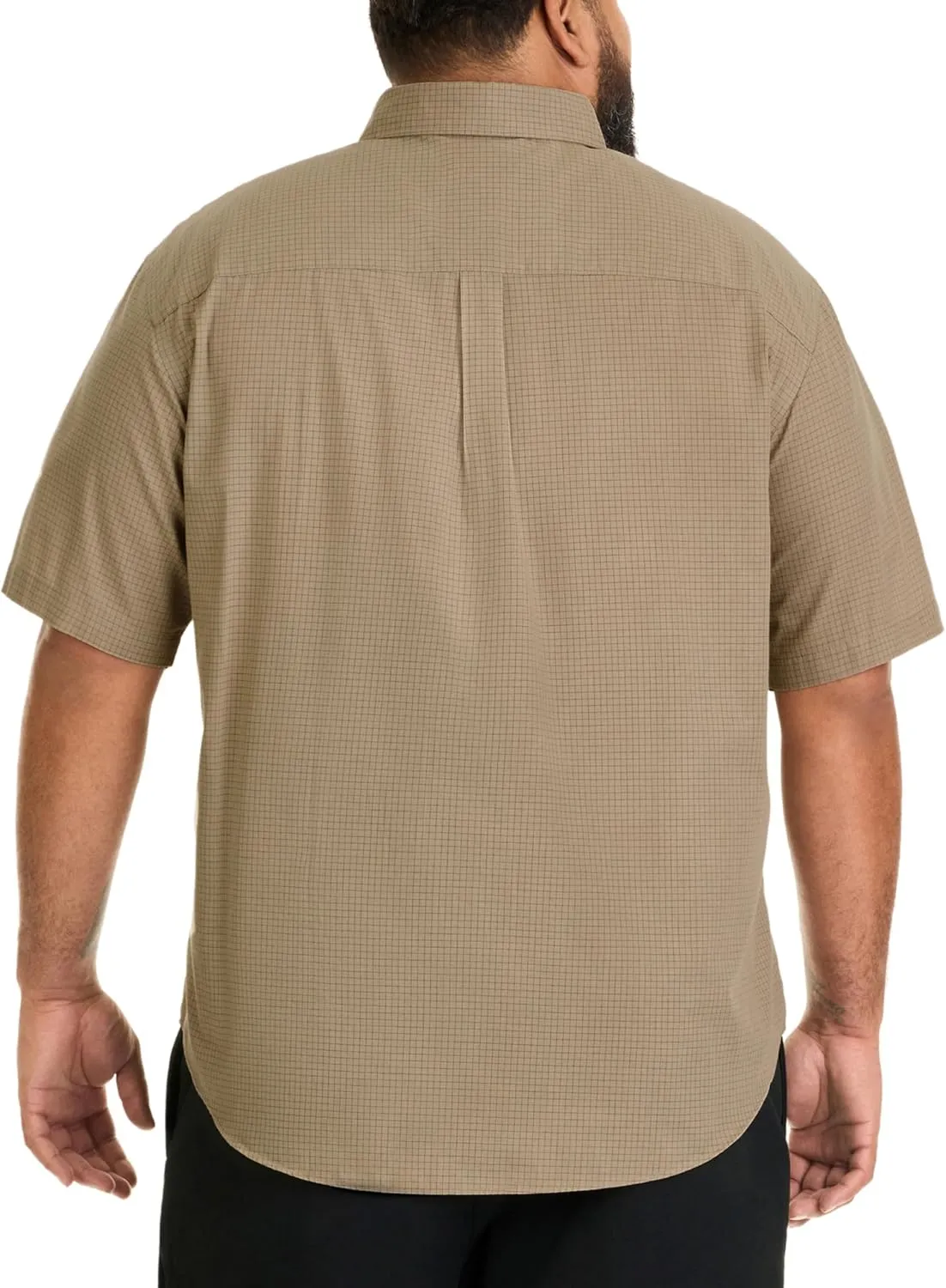 Van Heusen Men's Big and Tall Wrinkle Free Short Sleeve Button Down Check Shirt