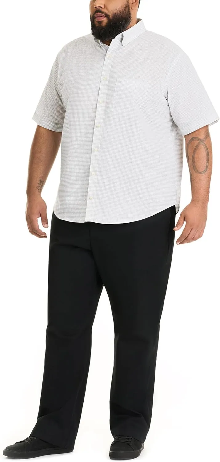 Van Heusen Men's Big and Tall Wrinkle Free Short Sleeve Button Down Check Shirt