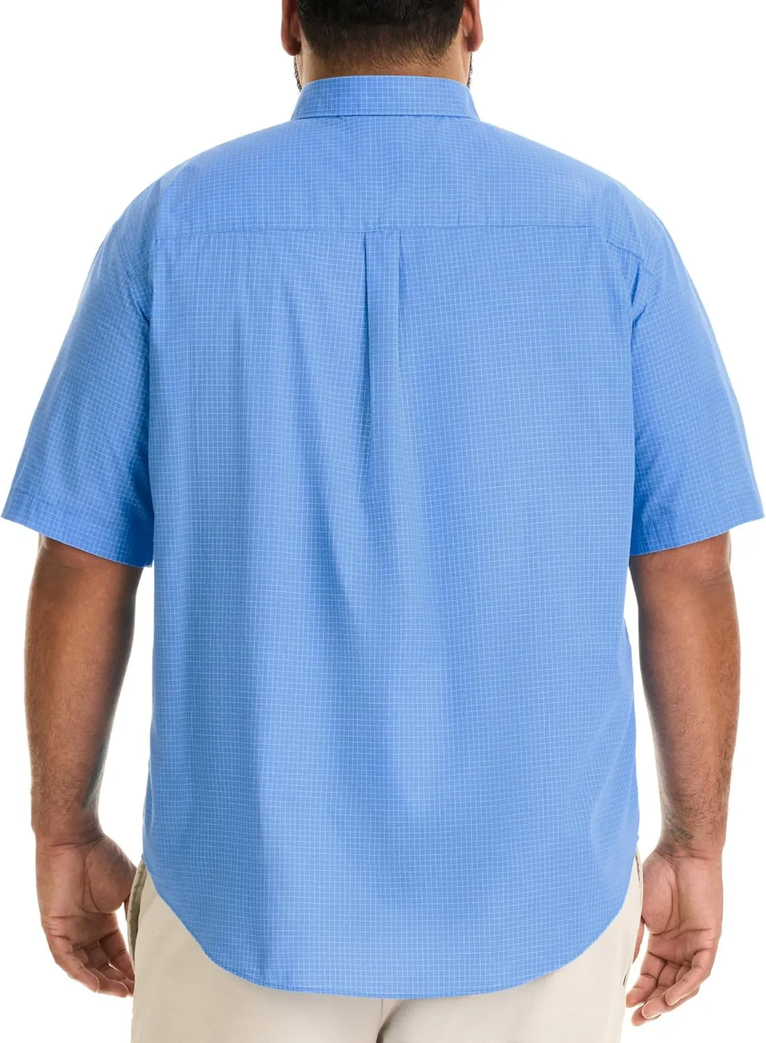 Van Heusen Men's Big and Tall Wrinkle Free Short Sleeve Button Down Check Shirt
