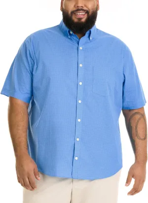 Van Heusen Men's Big and Tall Wrinkle Free Short Sleeve Button Down Check Shirt