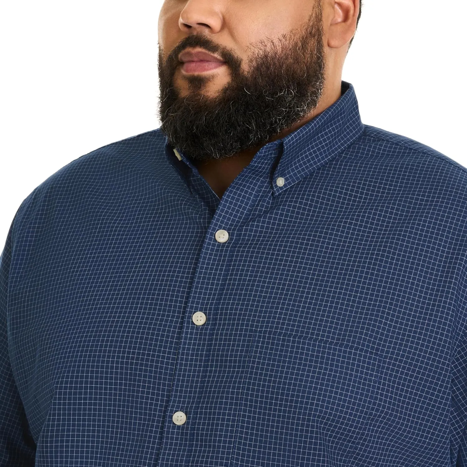 Van Heusen Men's Big and Tall Wrinkle Free Short Sleeve Button Down Check Shirt