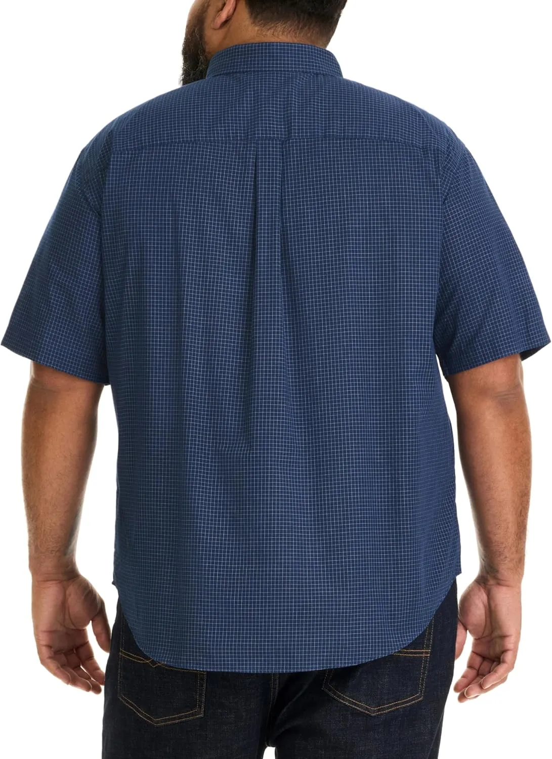 Van Heusen Men's Big and Tall Wrinkle Free Short Sleeve Button Down Check Shirt