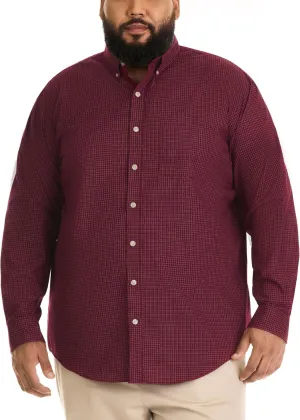Van Heusen Men's Big and Tall Wrinkle Free Short Sleeve Button Down Check Shirt